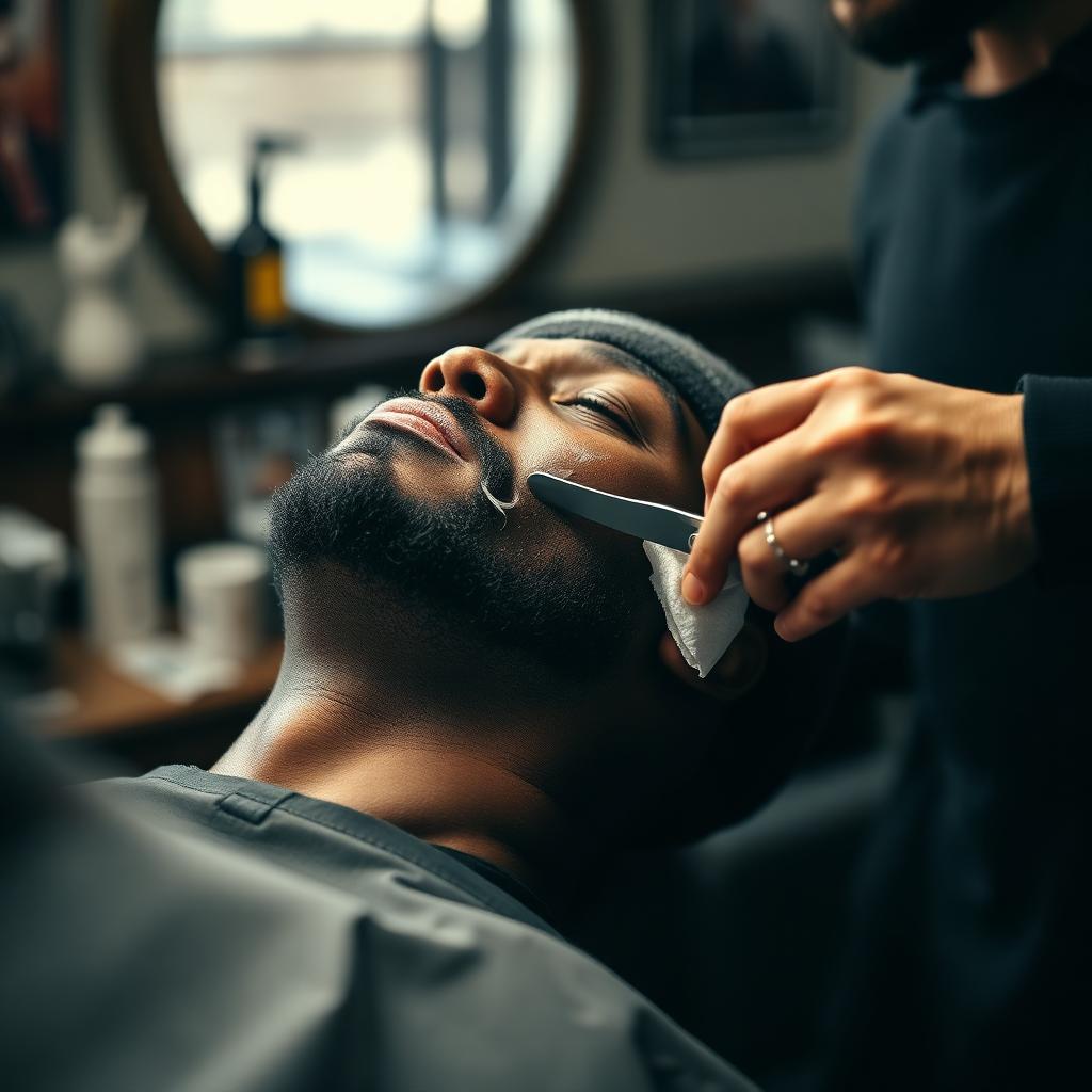 Traditional hot towel shave experience